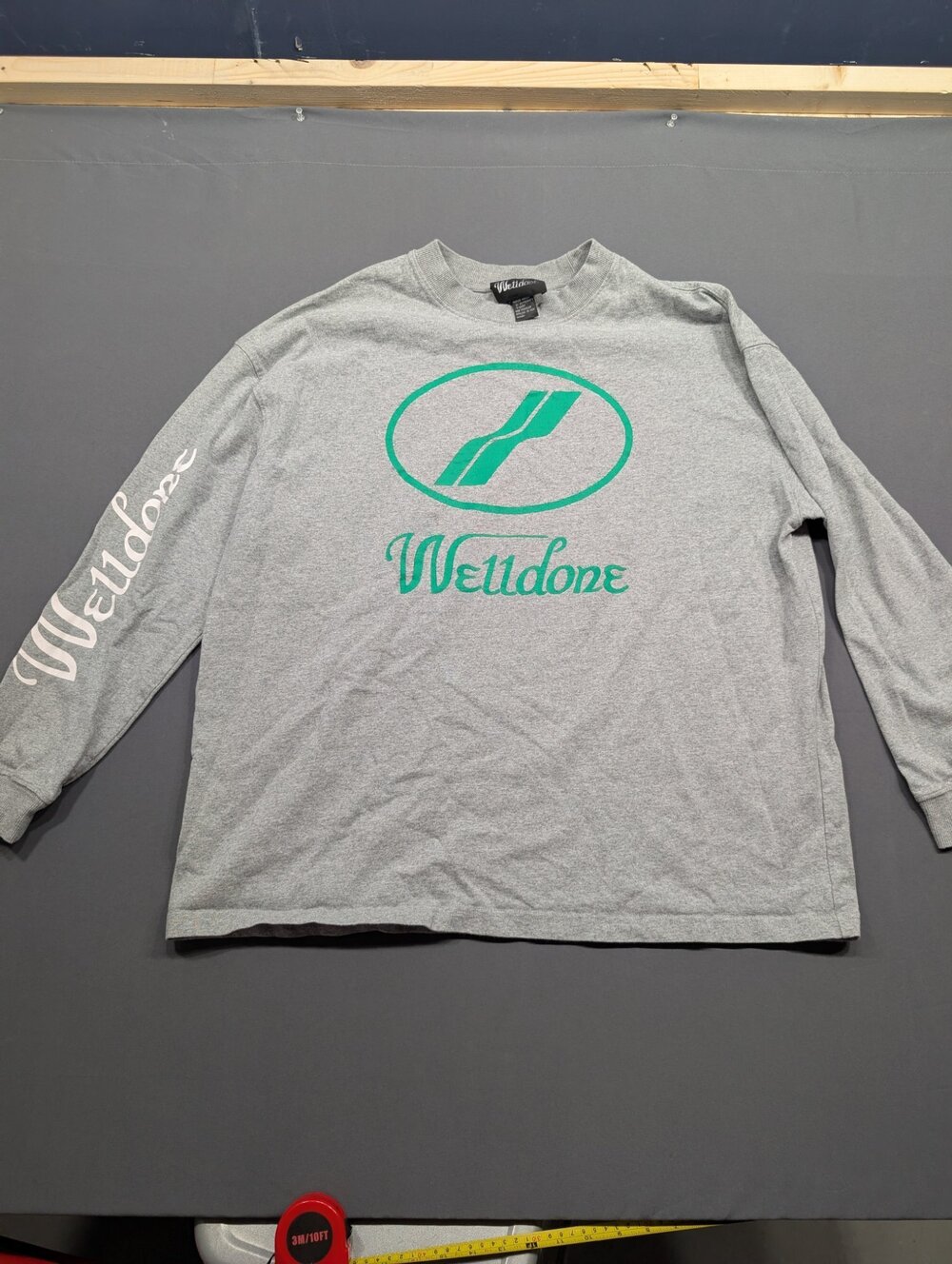 We11done Grey Long Sleeve Logo Tee Ex Boyfriend Shirt Streetwear